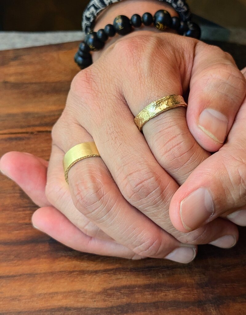 5mm Textured Band in 14k Yellow Gold
