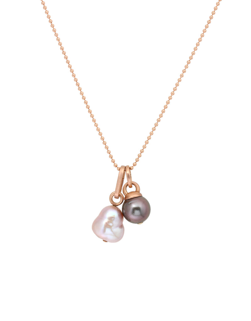 Tracy Conkle Aubergine Pearl Pendant in Rose Gold