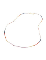 Faceted Sapphire Ombre Bead Necklace with 18k Gold Clasp