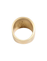 Flat Cuba Ring in Bronze with 10 White  Sapphires