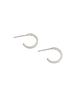 Post Hoop Earrings in Platinum with 10 White Diamonds
