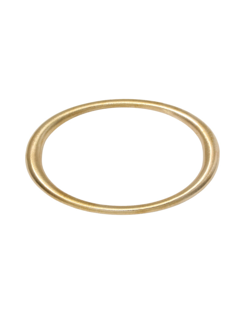 Tapered Oval Bangle with Thick Ends  in Golden Bronze