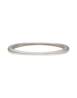 Tapered Oval Bangle with Thick Ends  in Brushed Silver