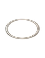 Tapered Oval Bangle with Thick Ends  in Brushed Silver