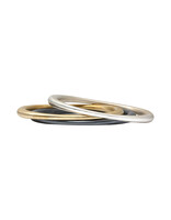 Tapered Oval Bangle with Thick Ends  in Oxidized Silver