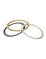 Tapered Oval Bangle with Thick Ends  in Oxidized Silver
