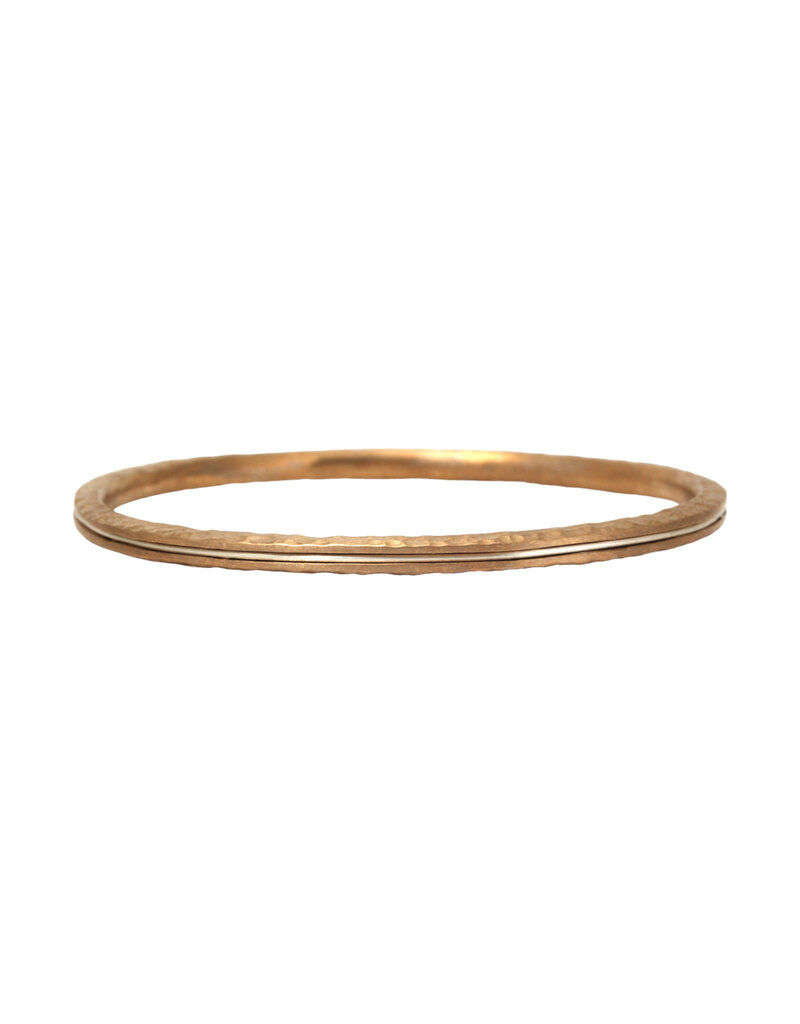 Channel Bangle in Ancient Bronze with Silver Liner - M