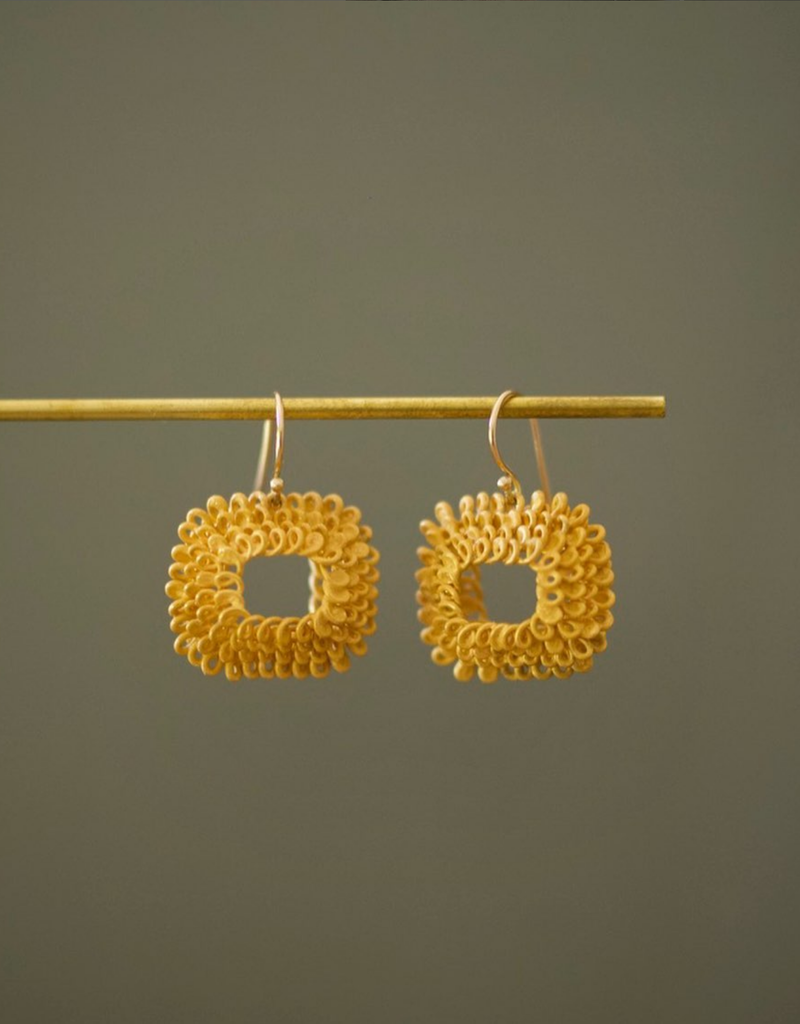 Sayumi Yokouchi Coil Earrings - Horizontal Rectangle