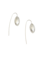 Matin Ovale Small Earrings in Brushed Silver