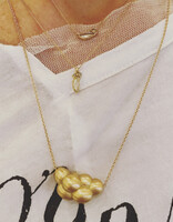 Courbé Cluster Bead and Chain Necklace in 18k Yellow Gold