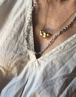 Courbé Cluster Bead and Chain Necklace in 18k Yellow Gold