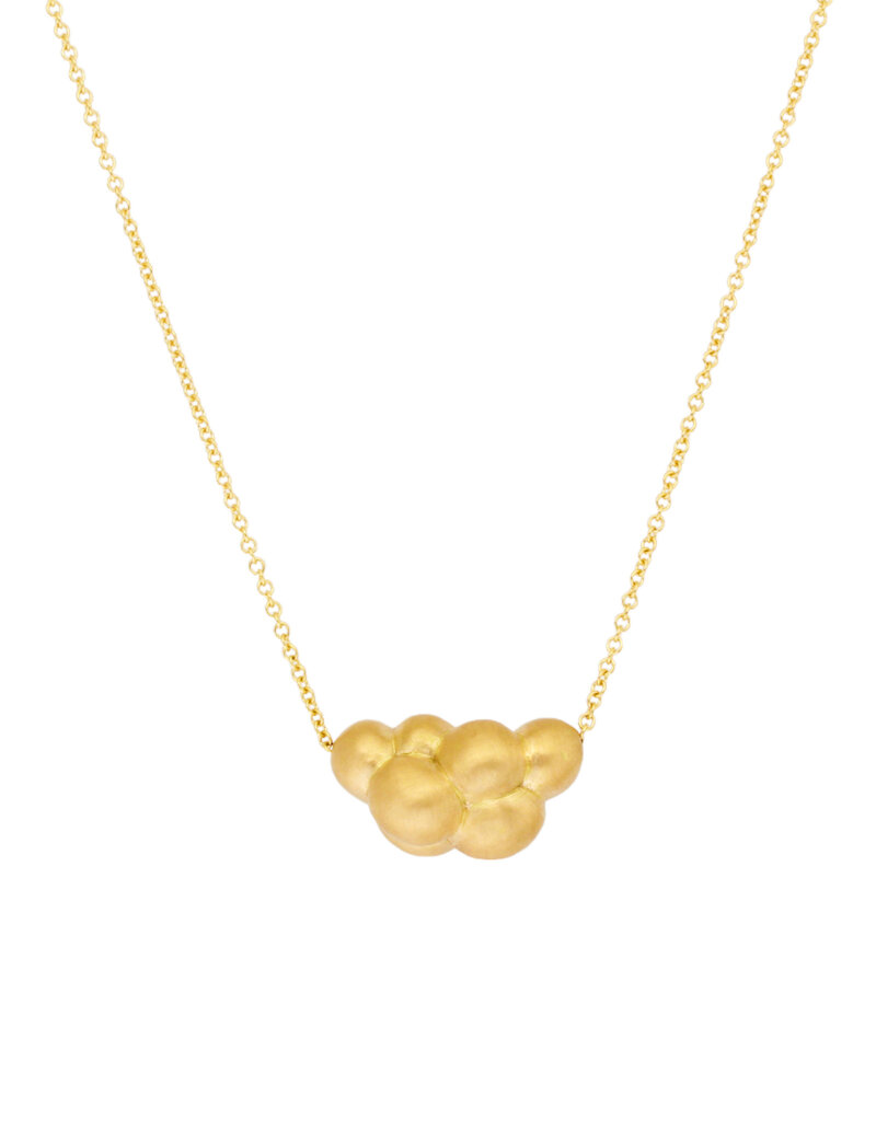 Courbé Cluster Bead and Chain Necklace in 18k Yellow Gold