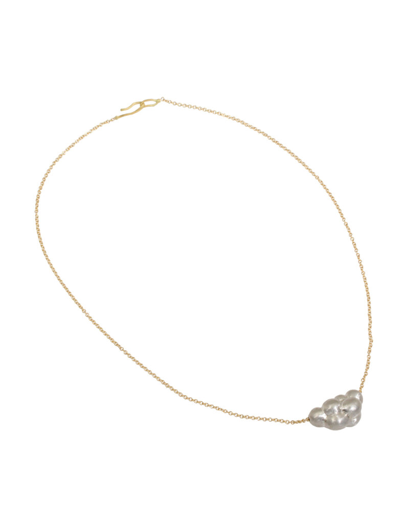 Courbé Necklace in Silver with 18k Chain