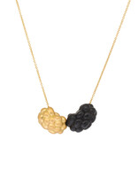 Jet and 18k Gold Cluster Necklace