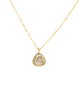 Rosecut Light Salt and Pepper Teardrop Diamond Necklace in 18k Gold - 18"