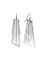 Glass Layer Earrings in Oxidized Silver