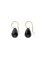 Black Onyx Teardrop Earrings with 18k Gold Earwires