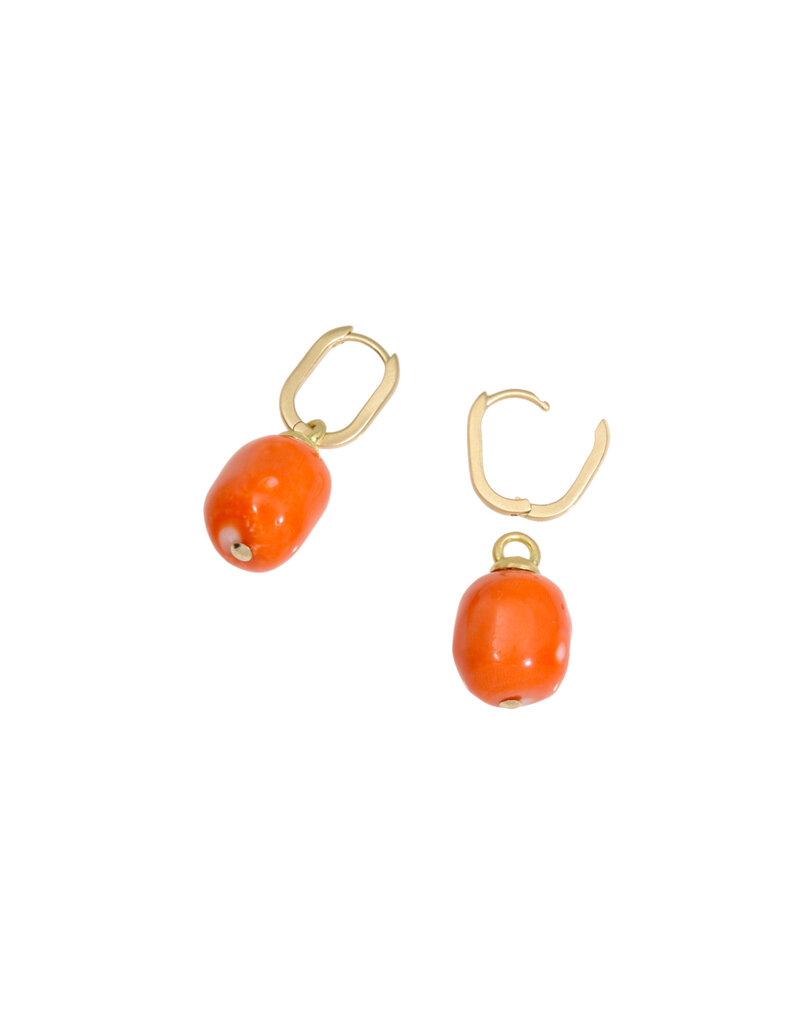 Tracy Conkle Persimmon Coral Earrings  in 18k and 14k