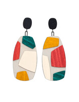 Georgette Earrings in Multicolored Wood