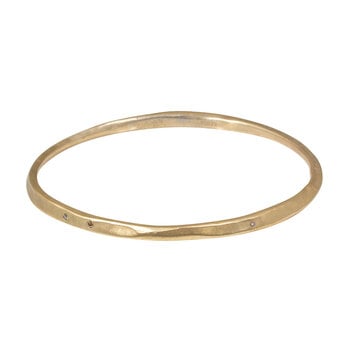 Oval Hammered Twist Bangle in Golden Bronze with Autumn Diamonds