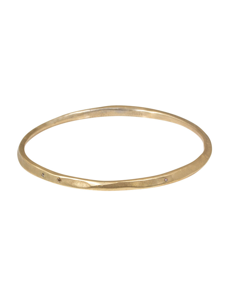 Oval Hammered Twist Bangle in Golden Bronze with Autumn Diamonds