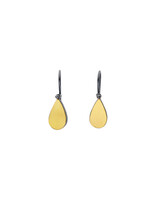 Teardrop Earrings in Oxidized Silver and 22k Bi-Metal