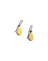 Teardrop Earrings in Oxidized Silver and 22k Bi-Metal