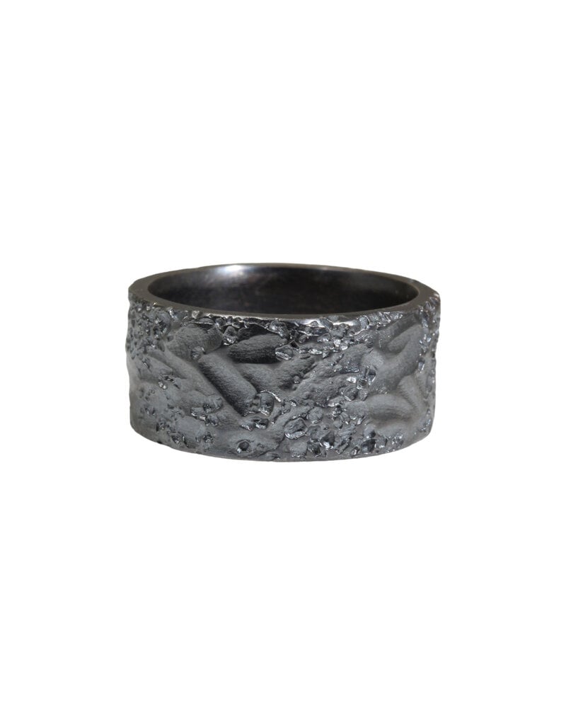 11mm Topography Ring in Oxidized Silver