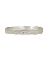Heavy Oval Bangle in Silver with 10 Grey Sapphires