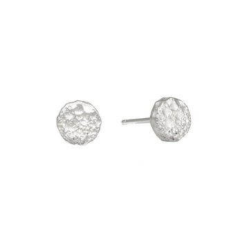 Small Topography Post Earrings in Silver