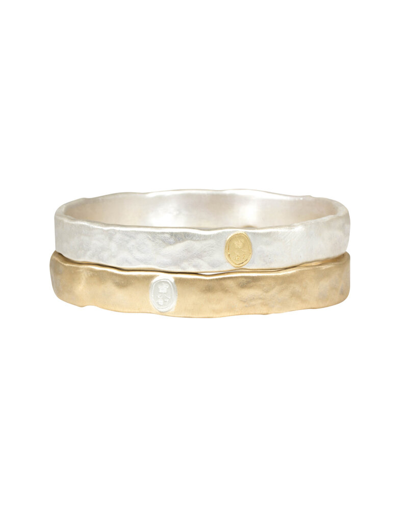 Heavy Oval Bangle in Silver
