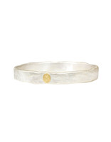 Heavy Oval Bangle in Silver