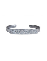Topography Cuff Bracelet in Oxidized Silver Plain