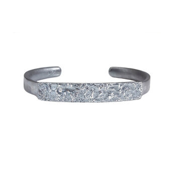 Topography Cuff Bracelet in Oxidized Silver Plain