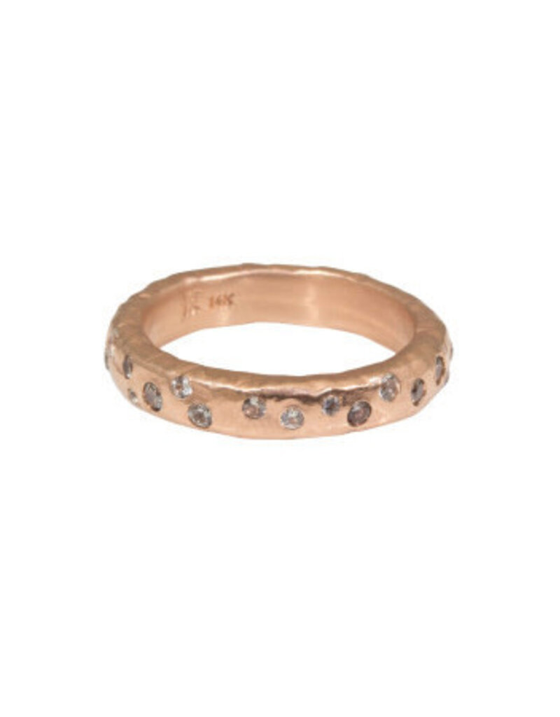 Celestial Ring in 14k Rose Gold with White and Lavender Sapphires