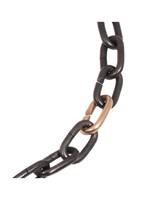 Heavy Chain Necklace in Grey Steel and 14k Rose Gold