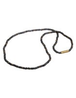 African Vinyl and Brass Bead Necklace - Various Colors