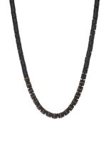 African Vinyl and Brass Bead Necklace - Various Colors