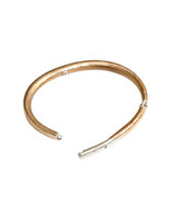 Forged Men's Cuff Bracelet with Cognac Diamond in Silver and Golden Bronze