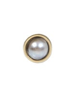 Textured Grey Pearl Ring in Silver and 18k Gold