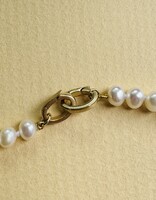 Tracy Conkle Pearl Necklace with Large Cushion Charm Clasp in 14k Gold