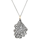 Medium Koraru Pendant in Oxidized Silver with Sapphires