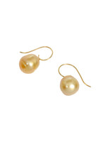 Golden Pearl Earrings with 18k Gold Earwires