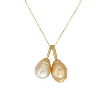 Golden Pearl Pendant in 18k Gold