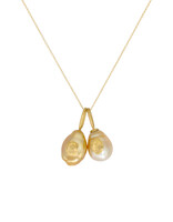 Golden Pearl Pendant in 18k Gold