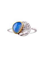 Sugar Brick Moon Opal Ring in 22k and Silver