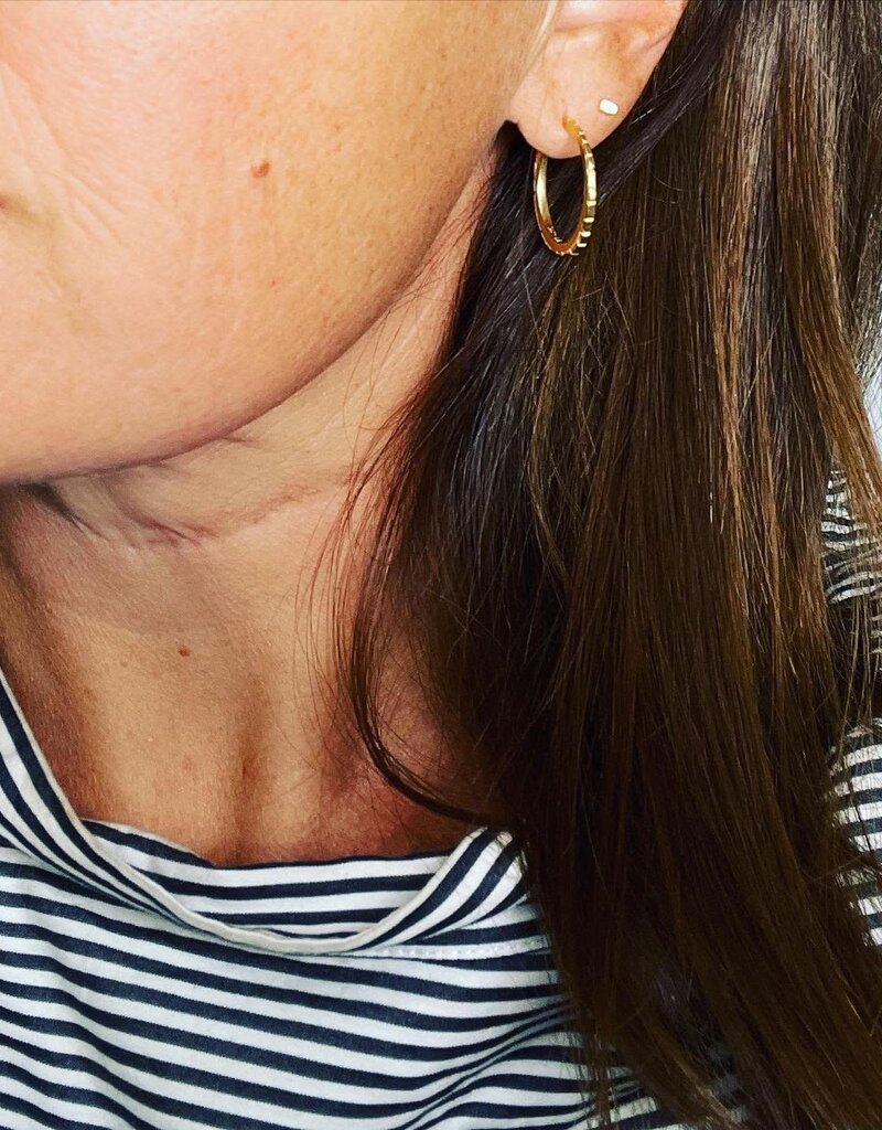 Tapered Sugar Brick Hoops in 18k Gold