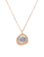 Organic Diamond Slice Pendant in Sand-Textured 14k Rose Gold