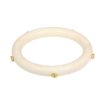 10mm Fossilized Walrus Ivory Round Bangle with 18k Gold and Cognac Diamonds