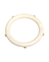 10mm Fossilized Walrus Ivory Round Bangle with 18k Gold and Cognac Diamonds